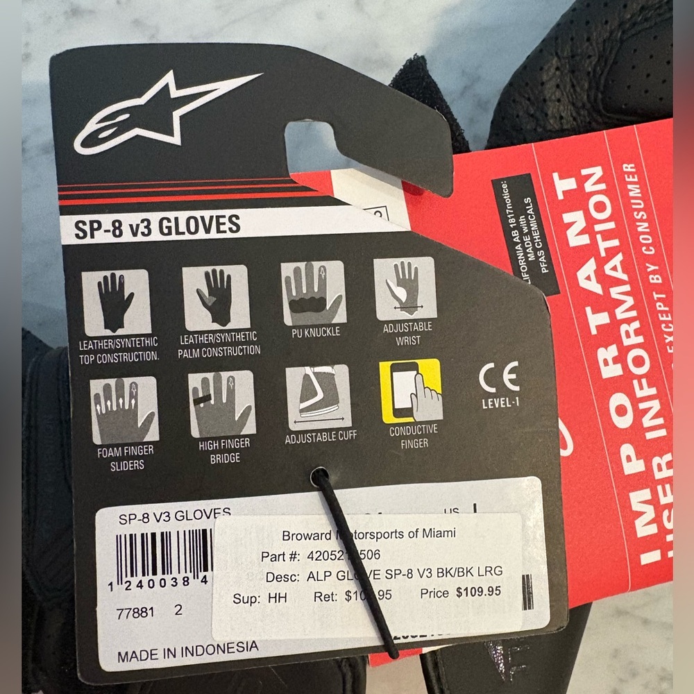 Alpinestars SP-8 v3 Gloves - Picture 4 of 4
